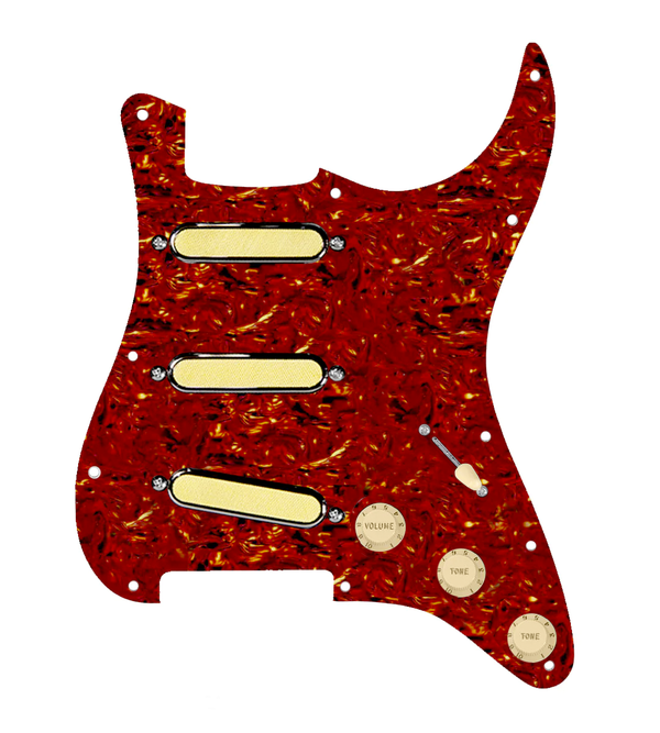 Gold Foil Loaded Pickguard for Stratocasters® - SLPG-GLDFL-AW-TPG-S5W-BL-V