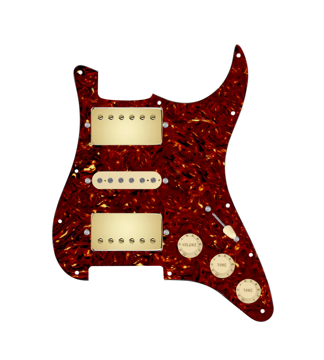 HSH Loaded Pickguard for Stratocasters® - SLPG-HSH-SMTH-G-TVTG-AW-TPG