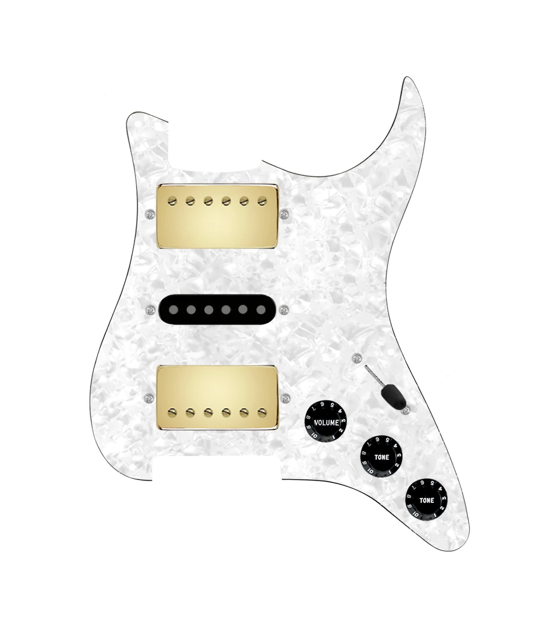 HSH Loaded Pickguard for Stratocasters® - SLPG-HSH-SMTH-G-TVTG-B-WPPG
