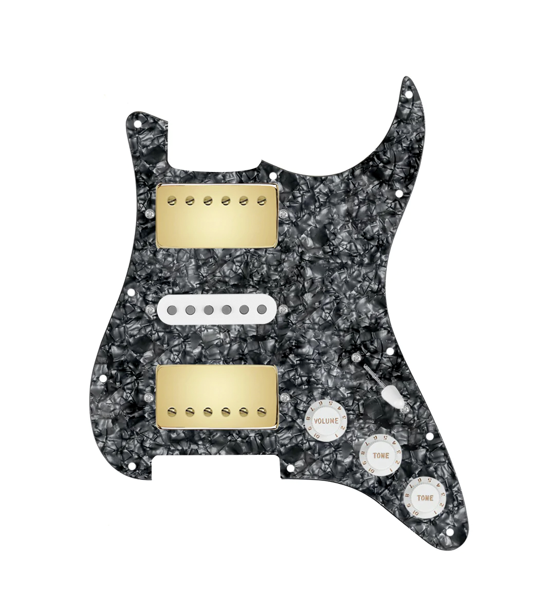 HSH Loaded Pickguard for Stratocasters® - SLPG-HSH-SMTH-G-TVTG-W-BPPG