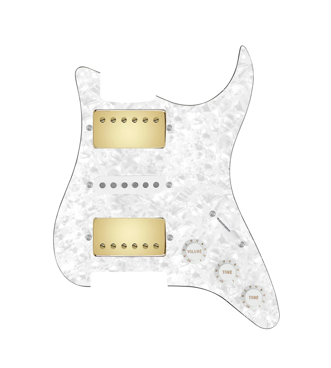 HSH Loaded Pickguard for Stratocasters® - SLPG-HSH-SMTH-G-TVTG-W-WPPG