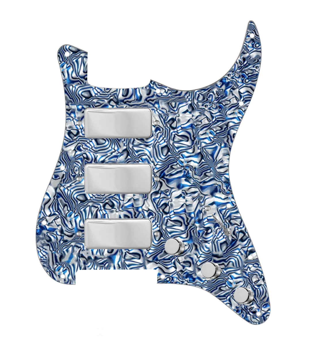 Stadium Triple Mini Humbucker Loaded Pickguard for Stratocasters® - SLPG-STD-BSPG-S7W-500K