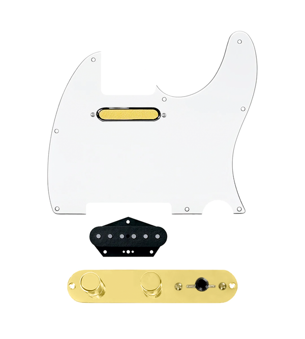 Gold Foil Loaded Pickguard for Telecasters® - TLPG-GLDFL-WPG-T3W-REV-G