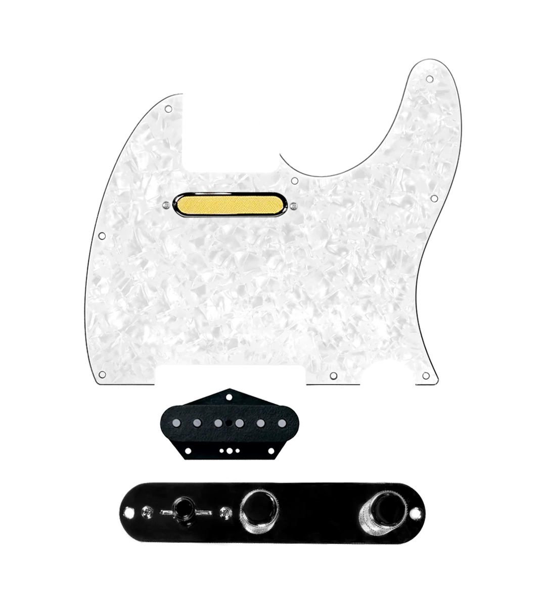 Gold Foil Loaded Pickguard for Telecasters® - TLPG-GLDFL-WPPG-T3W-B