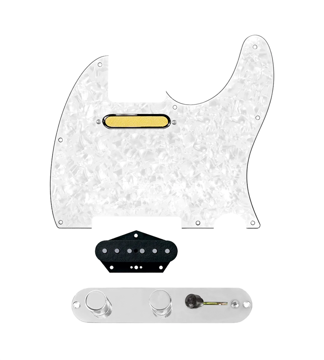 Gold Foil Loaded Pickguard for Telecasters® - TLPG-GLDFL-WPPG-T3W-REV-C