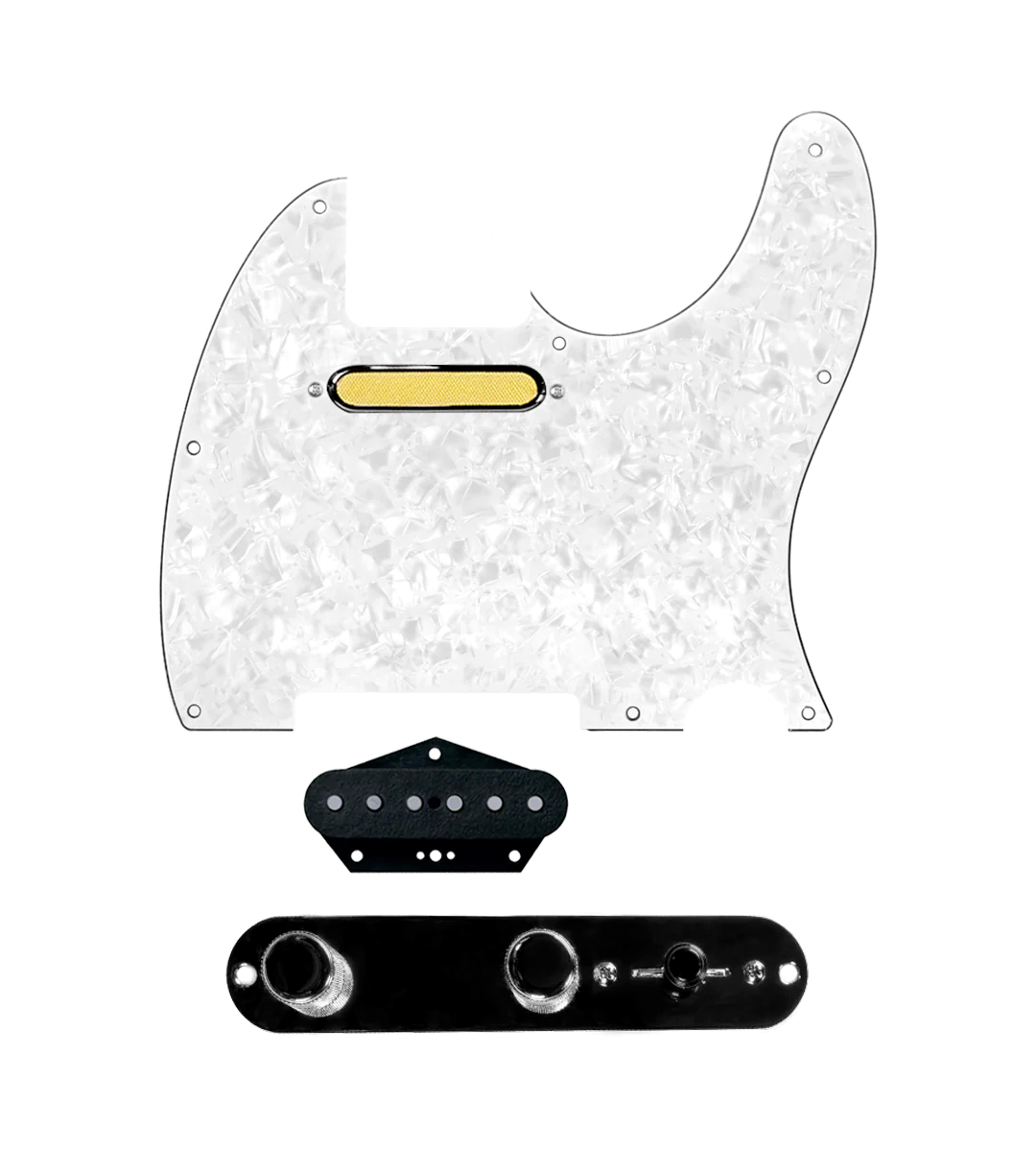 Gold Foil Loaded Pickguard for Telecasters® - TLPG-GLDFL-WPPG-T4W-REV-B