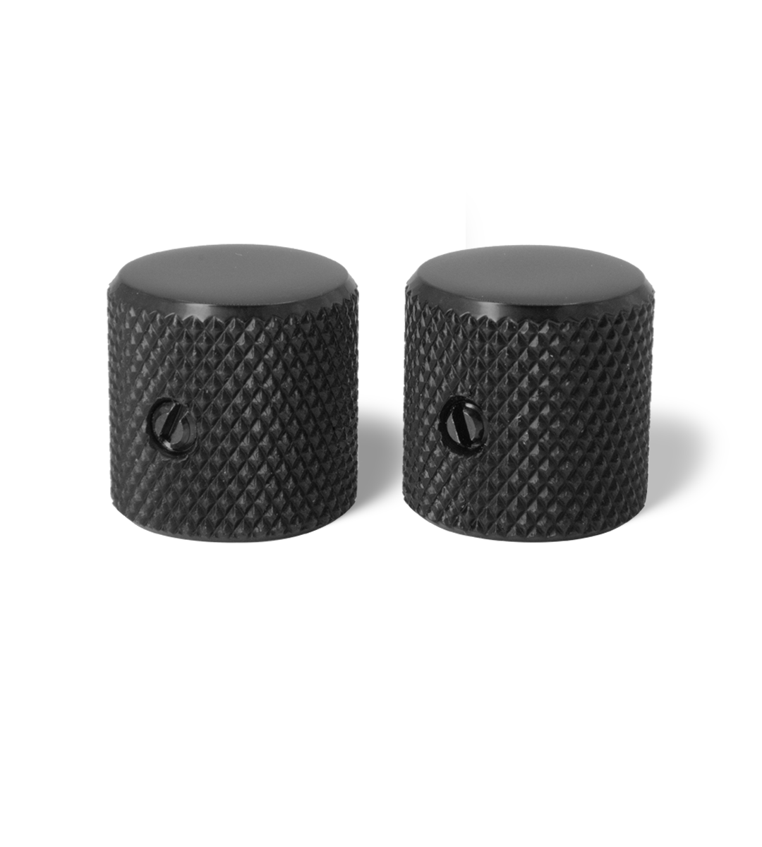 920D Custom Metal Knurled Black Flat Top Knobs for Tele® (2 Pack) - 92
