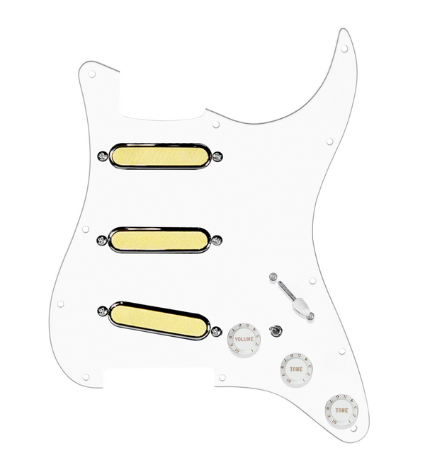 Gold Foil Loaded Pickguard for Stratocasters® - SLPG-GLDFL-W-WPG-S7W-MT