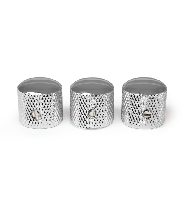 920D Custom Metal Knurled Chrome Dome Top Knobs for Strat® (3 Pack) - 920D-MK-1C-PACK