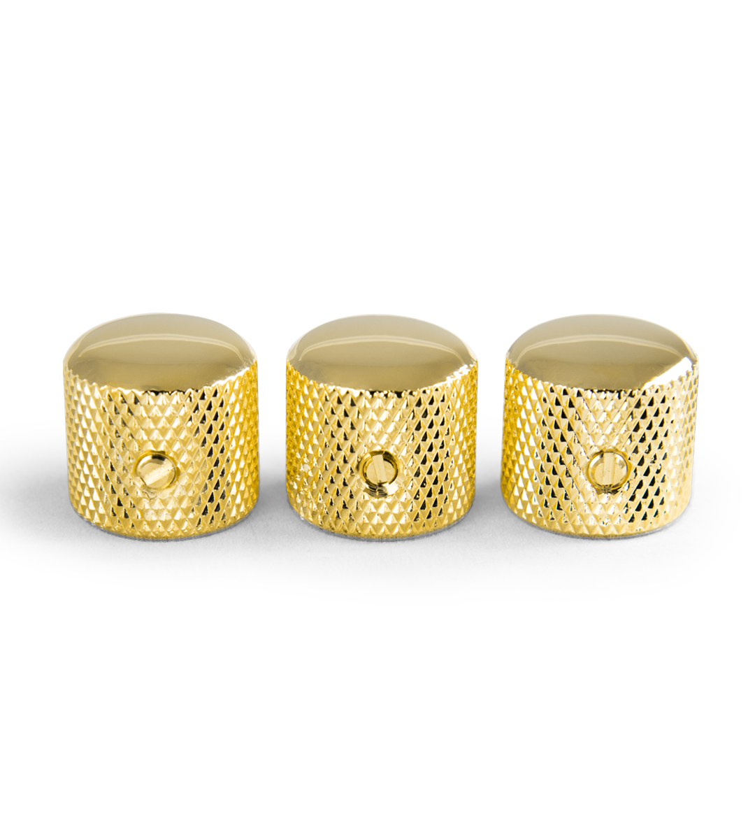 920D Custom Metal Knurled Gold Dome Top Knobs for Strat® (3 Pack) - 920D-MK-1G-PACK