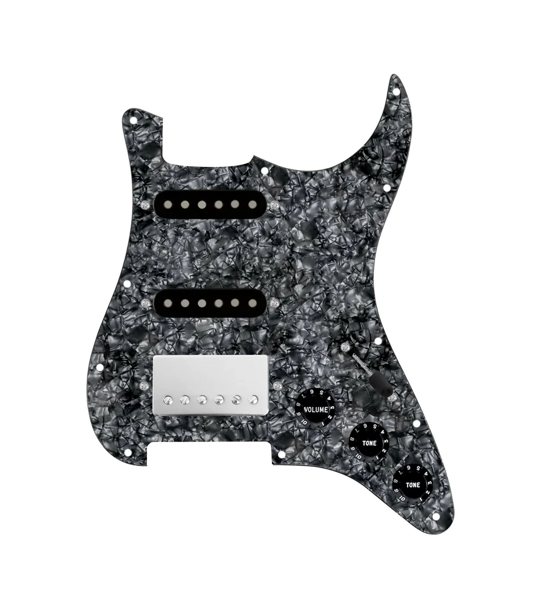 HSS Loaded Pickguard for Stratocasters® - HSS-COOL-N-TGRT-B-BPPG-BKNB