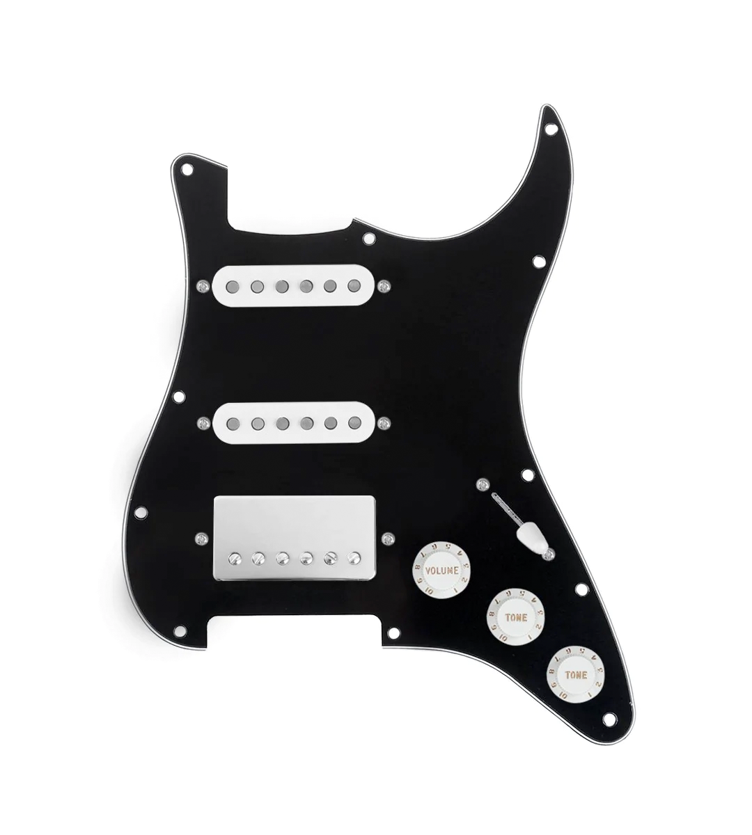 HSS Loaded Pickguard for Stratocasters® - HSS-COOL-N-TGRT-W-BPG-WKNB