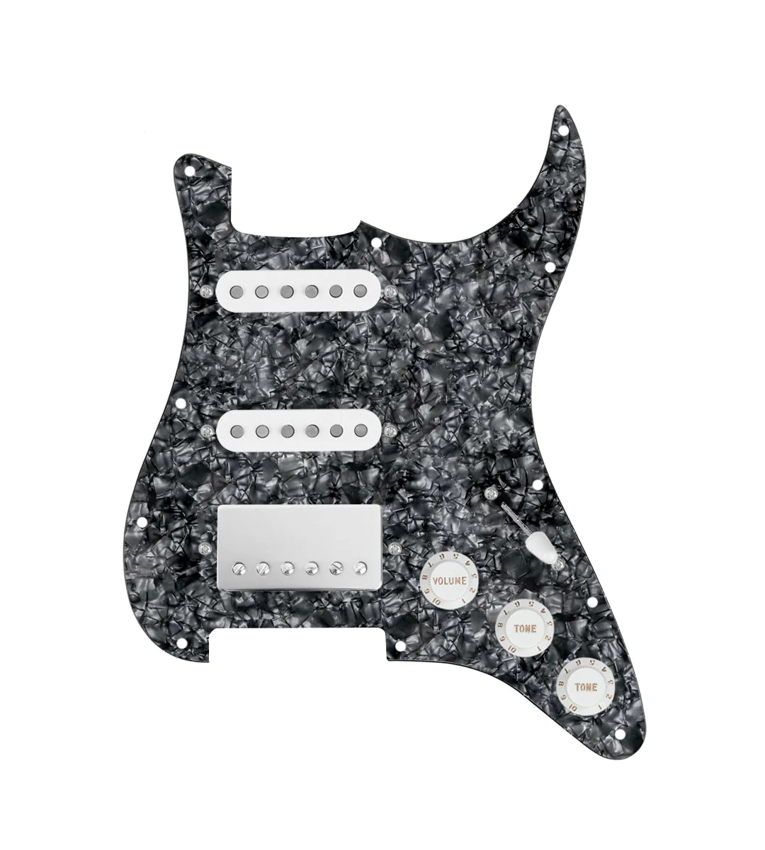 HSS Loaded Pickguard for Stratocasters® - HSS-COOL-N-TGRT-W-BPPG-WKNB