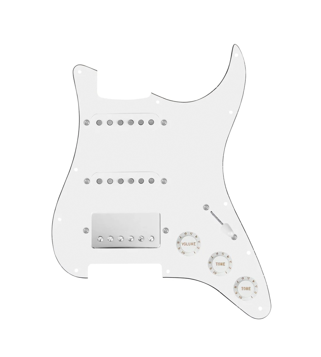 HSS Loaded Pickguard for Stratocasters® - HSS-COOL-N-TGRT-W-WPG-WKNB
