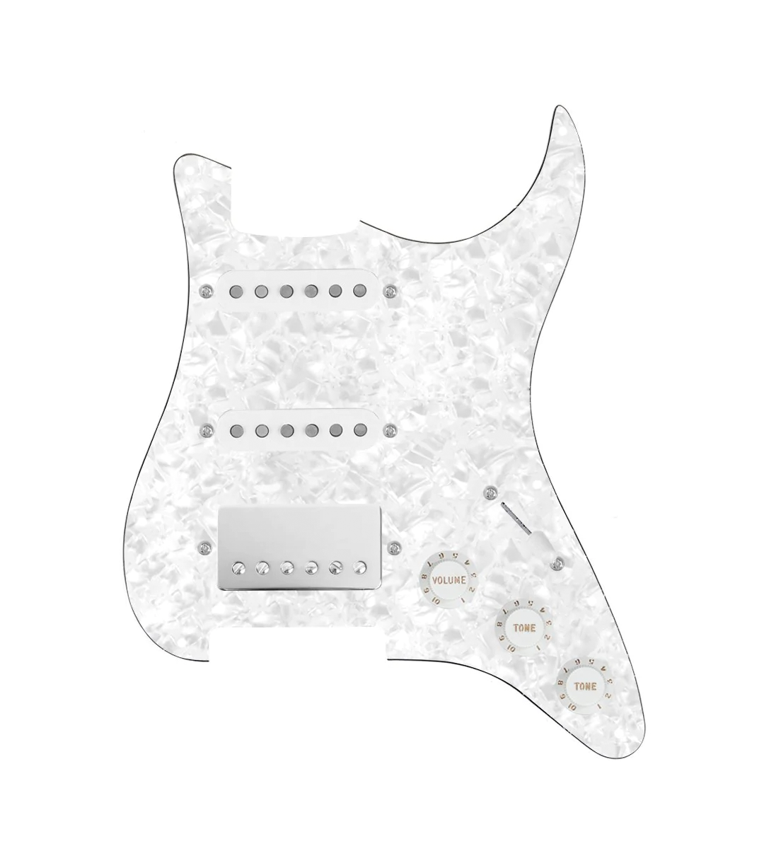 HSS Loaded Pickguard for Stratocasters® - HSS-COOL-N-TGRT-W-WPPG-WKNB