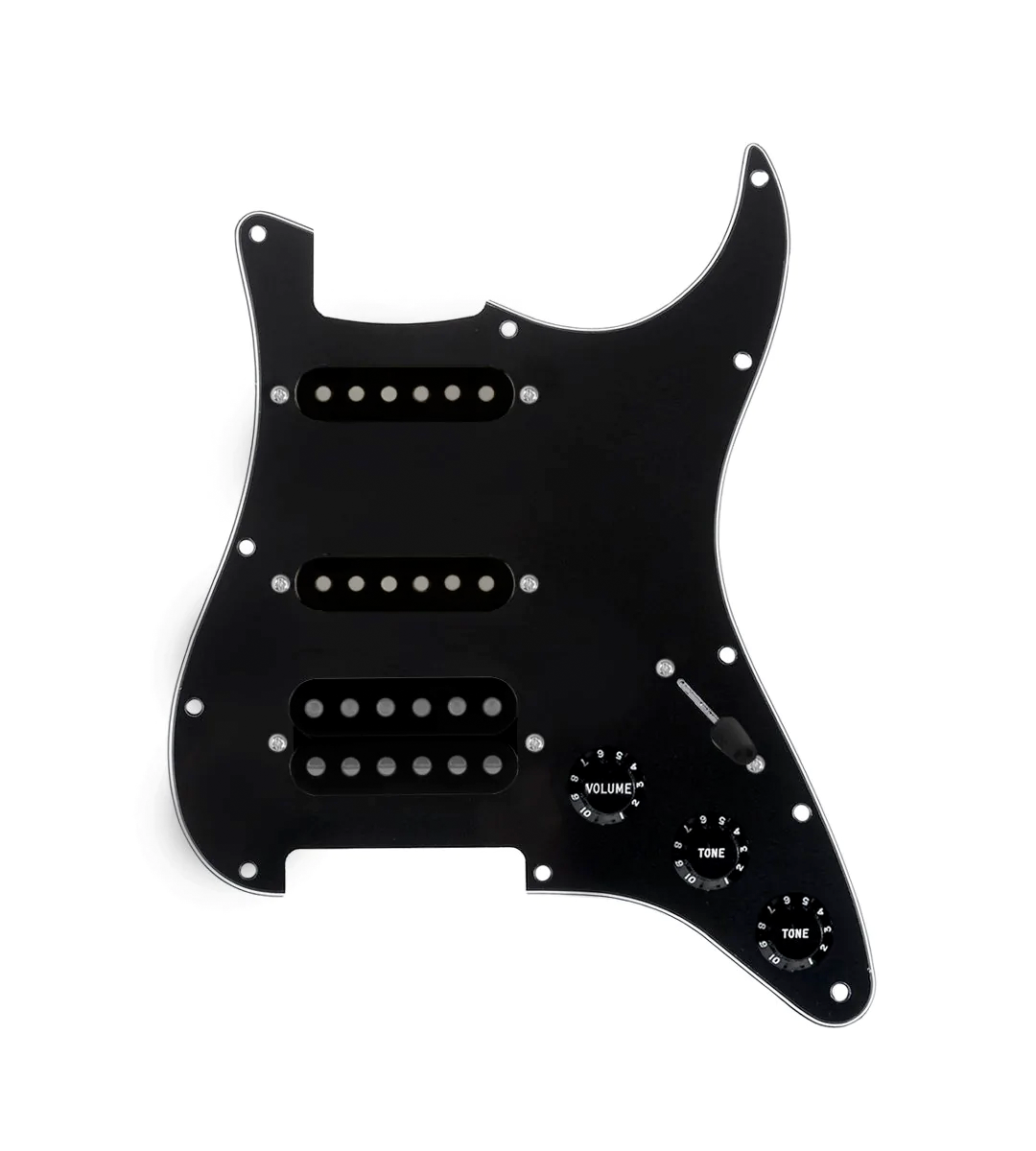 HSS Loaded Pickguard for Stratocasters® - HSS-COOL-UC-TGRT-B-BPG-BKNB