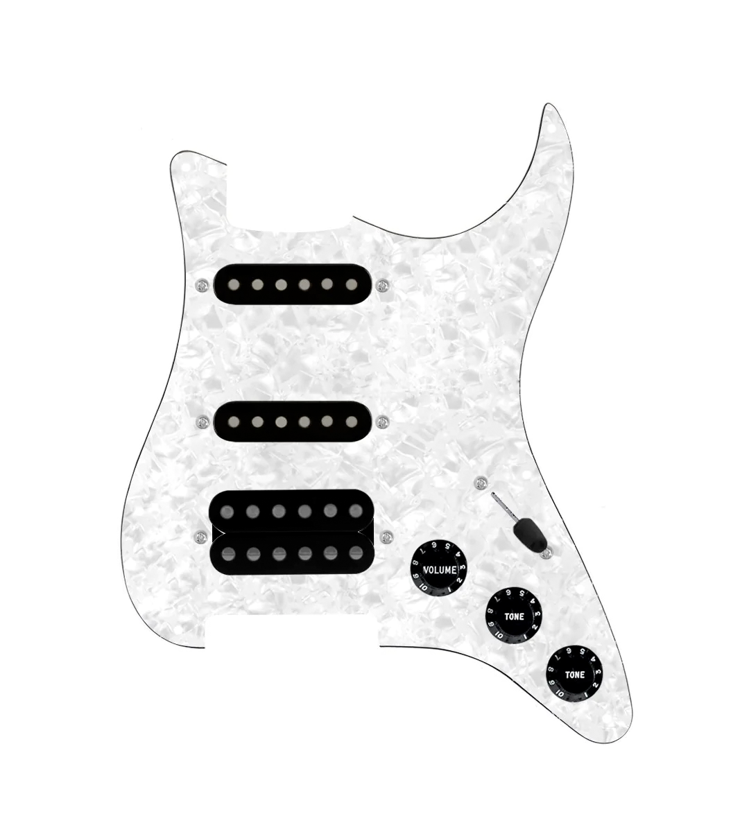 HSS Loaded Pickguard for Stratocasters® - HSS-COOL-UC-TGRT-B-WPPG-BKNB
