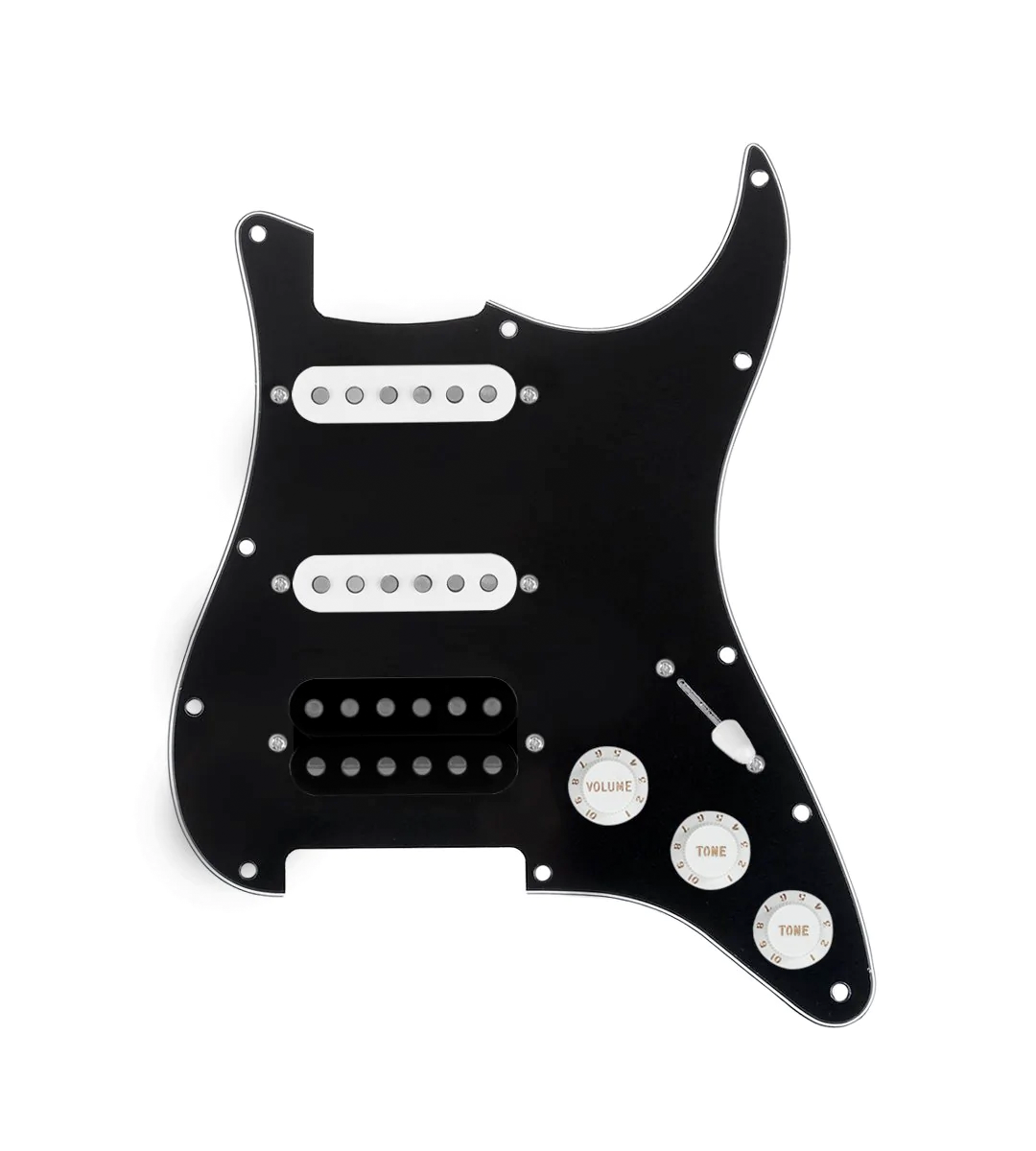 HSS Loaded Pickguard for Stratocasters® - HSS-COOL-UC-TGRT-W-BPG-WKNB