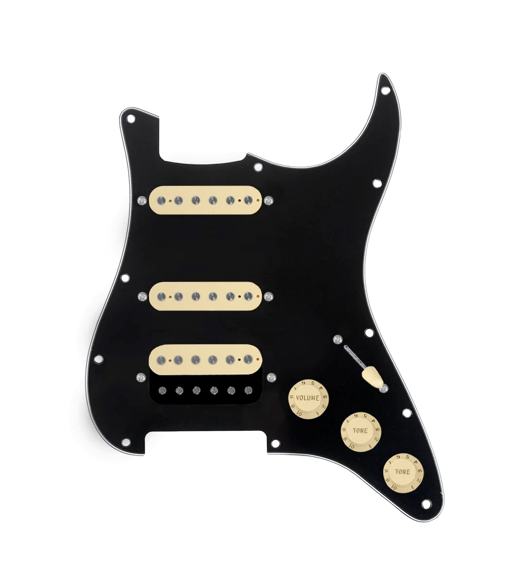 HSS Loaded Pickguard for Stratocasters® - HSS-RGNK-UC-TGWL-AW-BPG-AWKNB