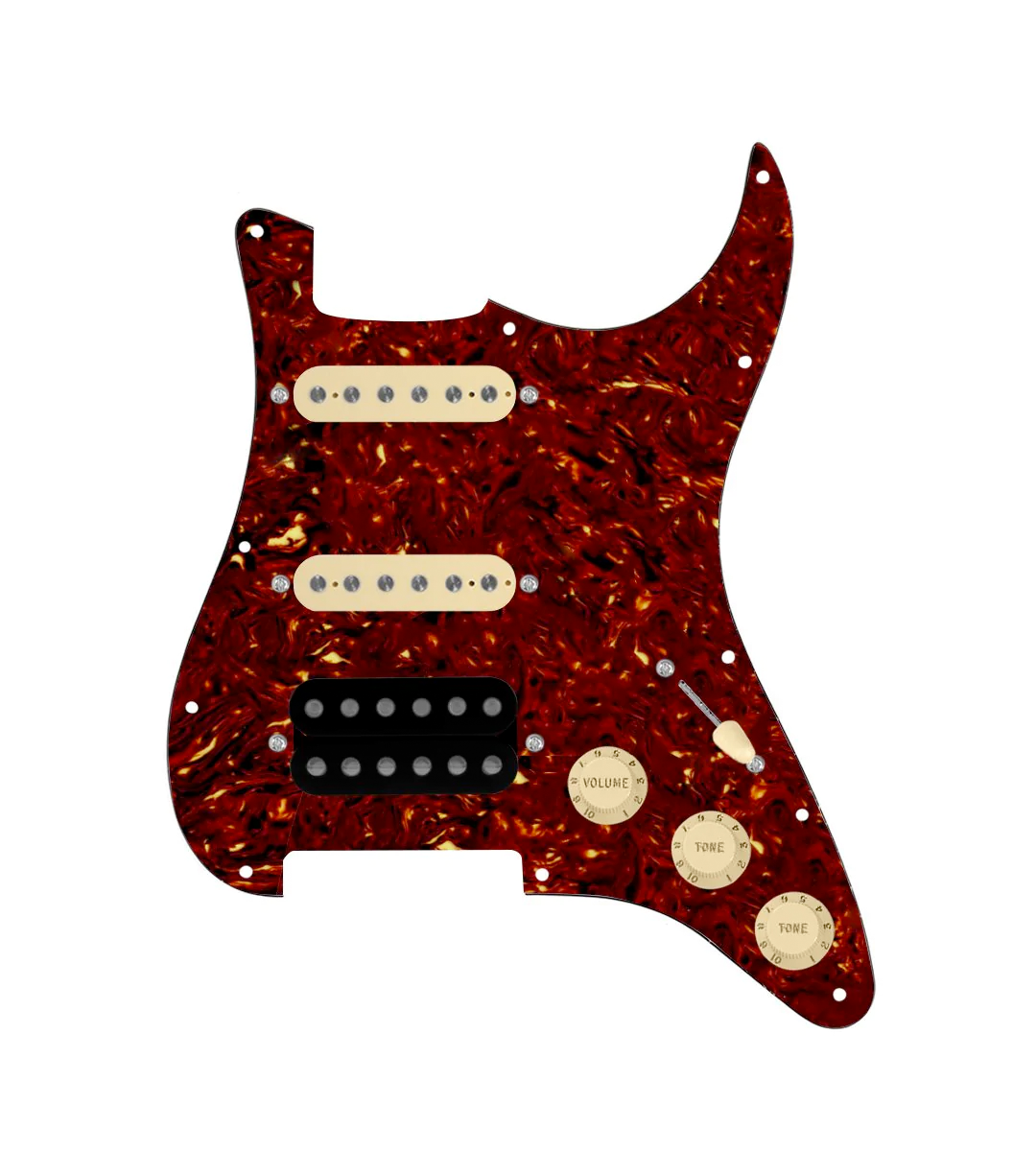 HSS Loaded Pickguard for Stratocasters® - HSS-SMTH-UC-TVTG-AW-TPG-AWKNB