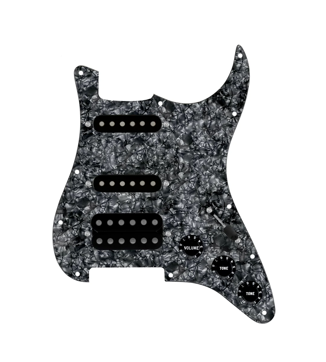 HSS Loaded Pickguard for Stratocasters® - HSS-SMTH-UC-TVTG-B-BPPG-BKNB