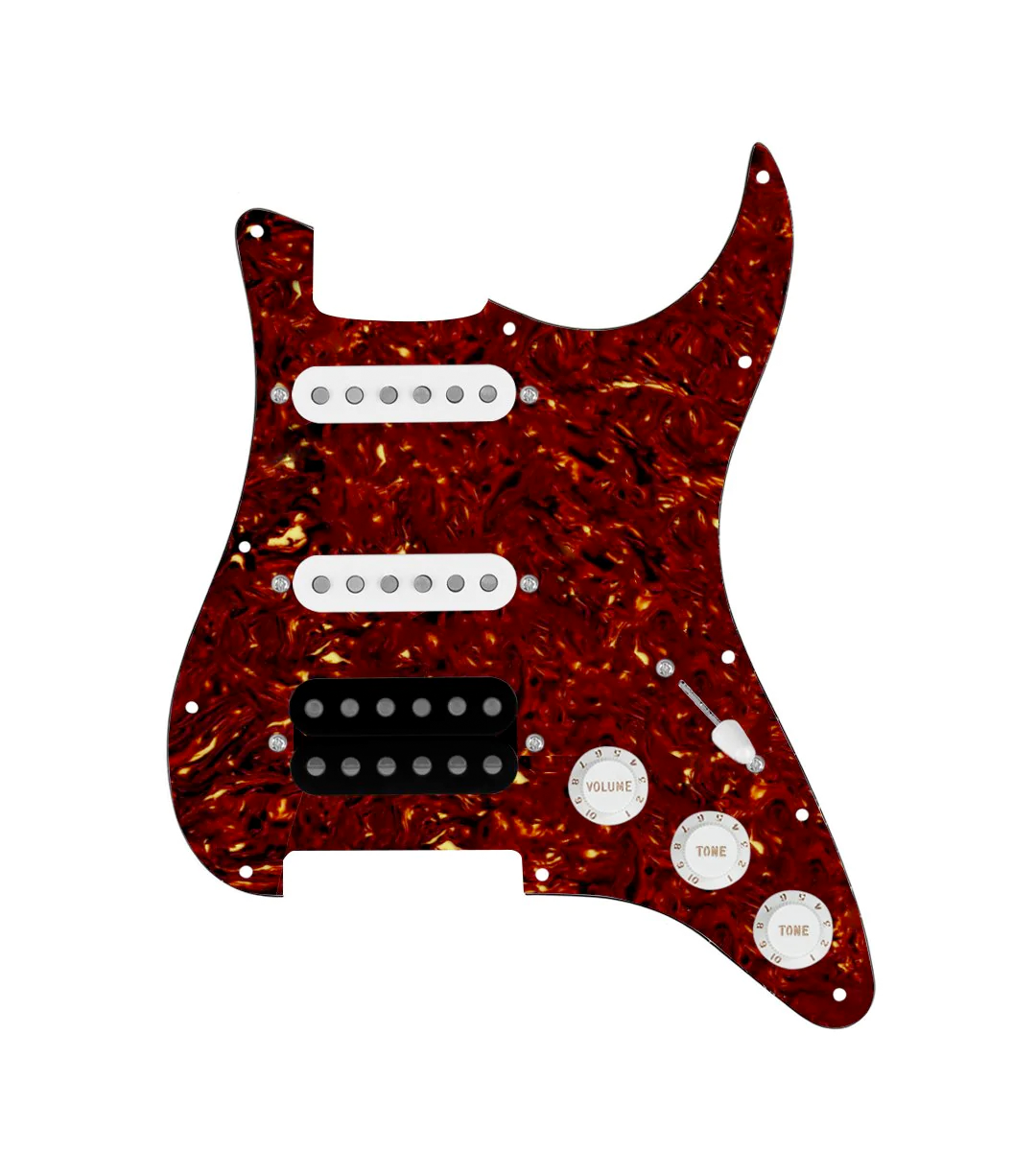 HSS Loaded Pickguard for Stratocasters® - HSS-SMTH-UC-TVTG-W-TPG-WKNB