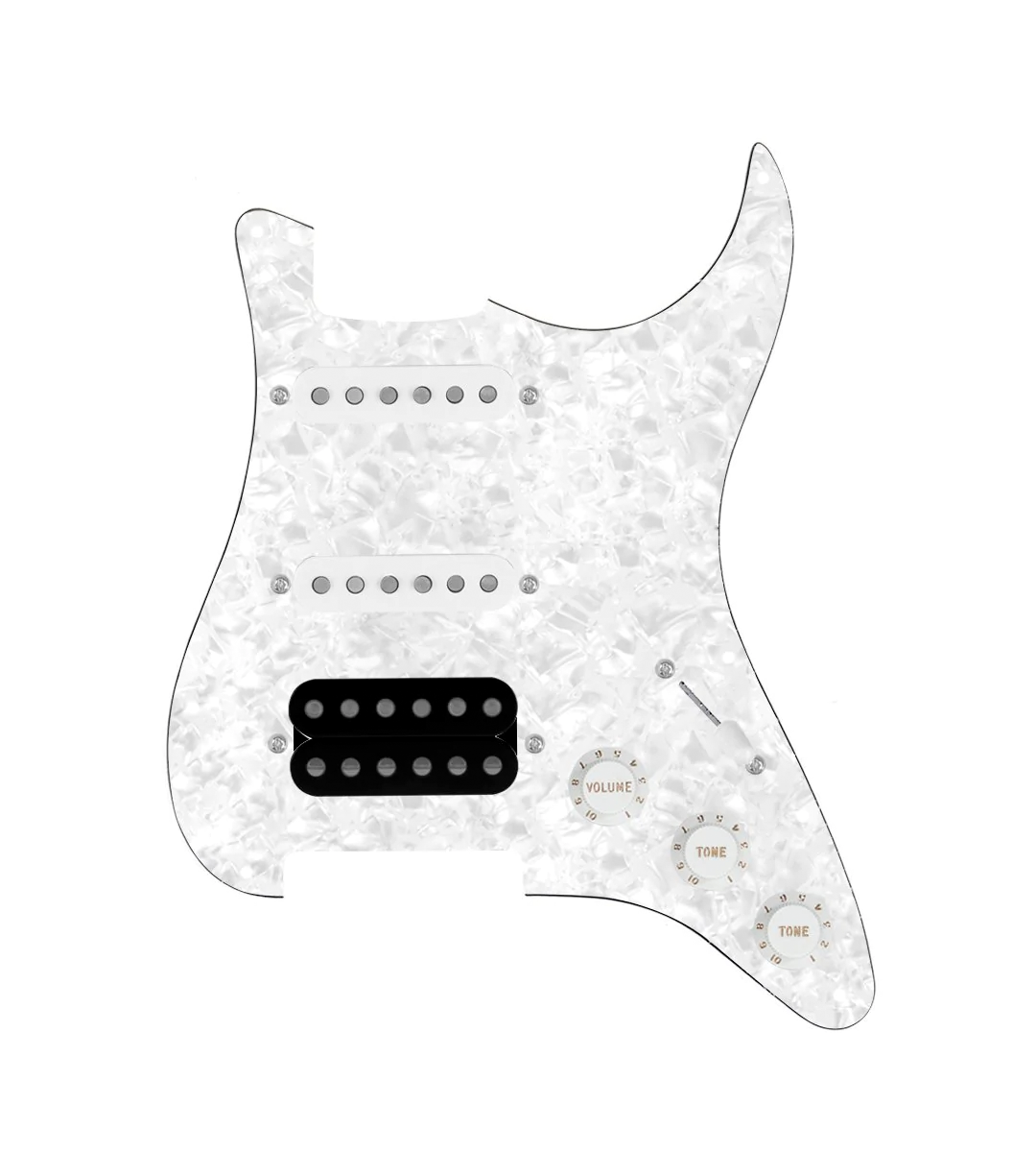 HSS Loaded Pickguard for Stratocasters® - HSS-SMTH-UC-TVTG-W-WPPG-WKNB