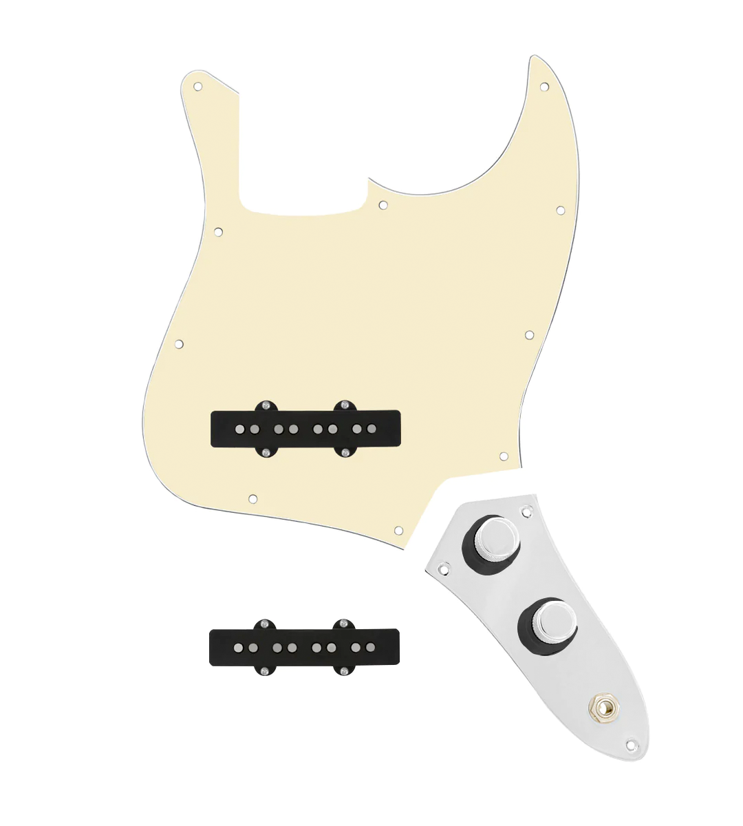 Jazz Bass® Loaded Pickguard - JBLPG-JGRVE-AWPG-JB-CON-CH-BK