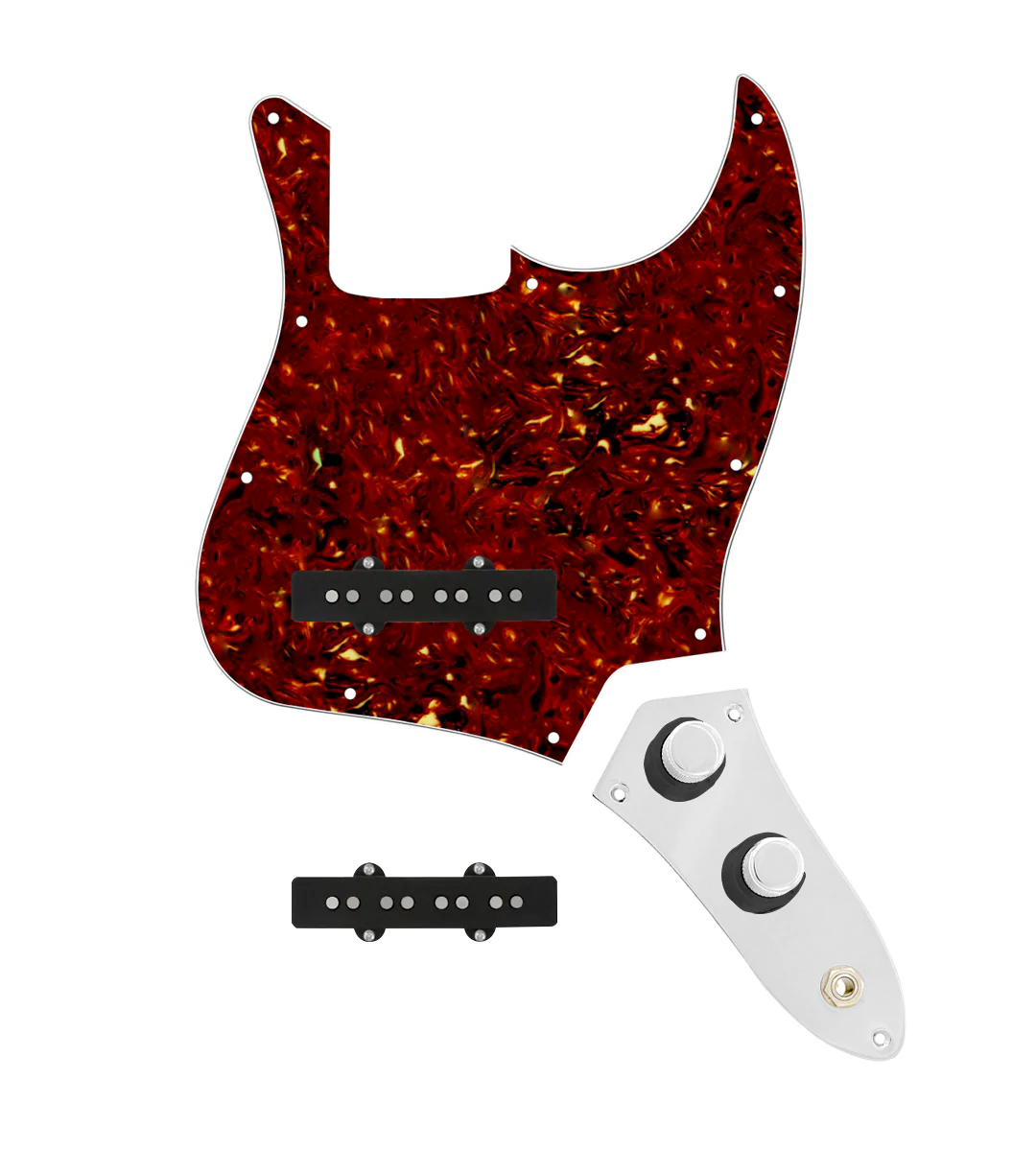 Jazz Bass® Loaded Pickguard - JBLPG-JPCKT-TPG-JB-CON-CH-BK