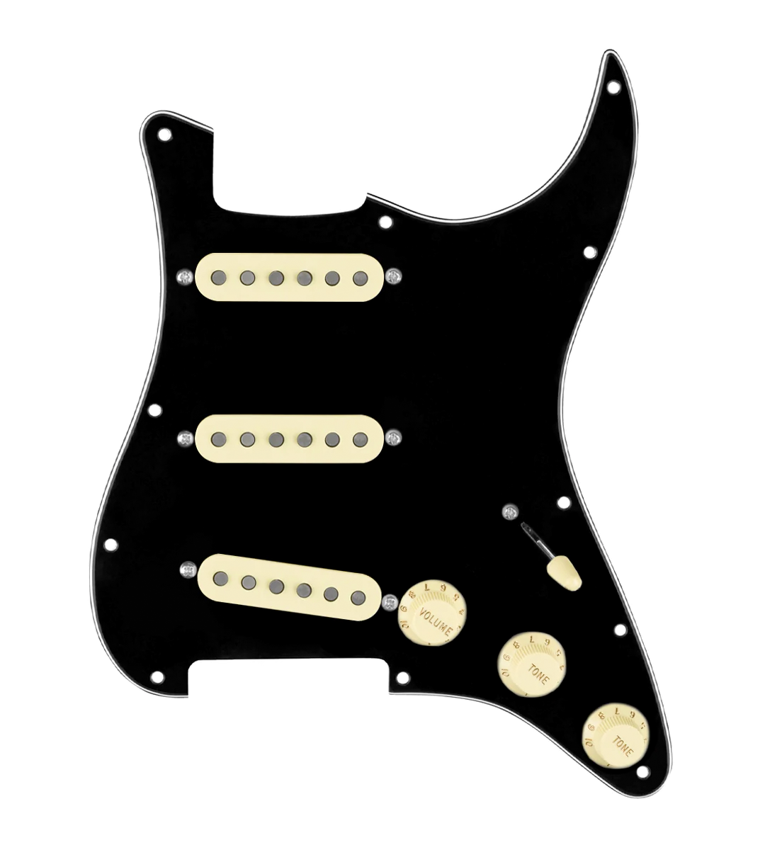 loaded strat pickguard 5 way black