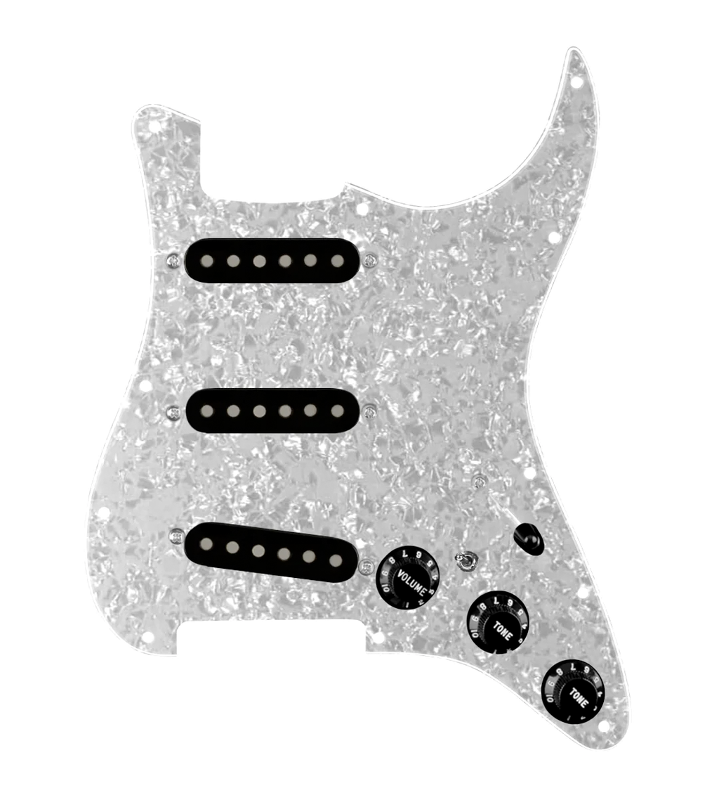 loaded strat pickguard 7 way pearl