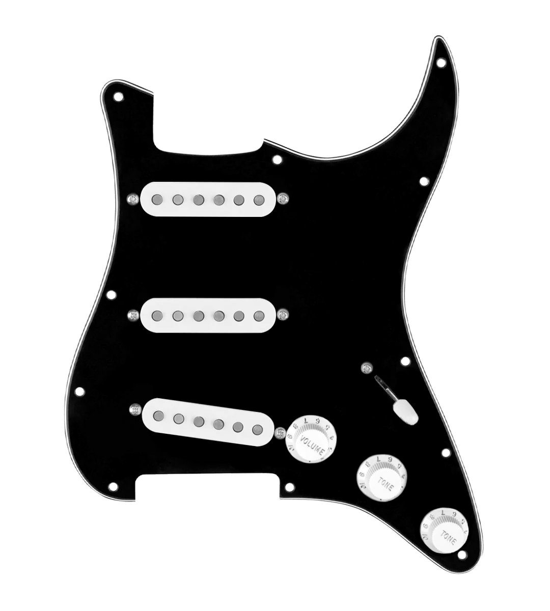 loaded strat pickguard 7 way black