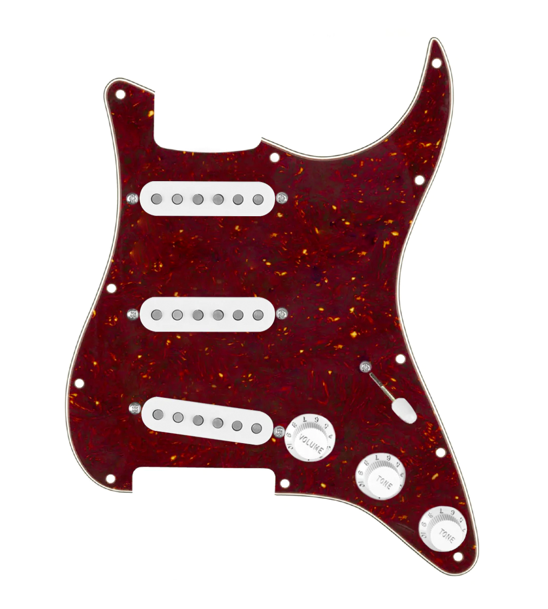 loaded strat pickguard 5 way tortoise