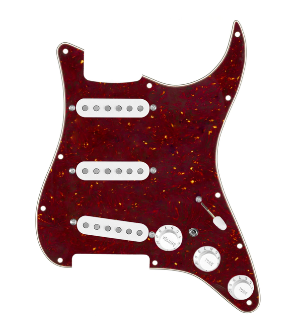 loaded strat pickguard 7 way tortoise