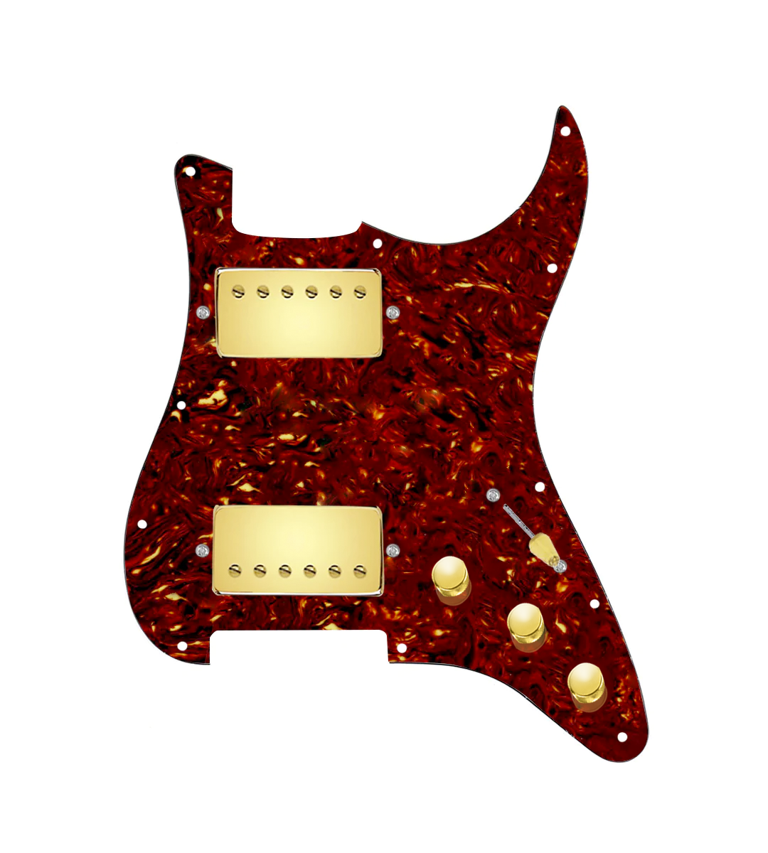 Hot And Heavy HH Loaded Pickguard for Stratocasters® - SLPG-HH-RGNK-G-TPG-S3W-HH