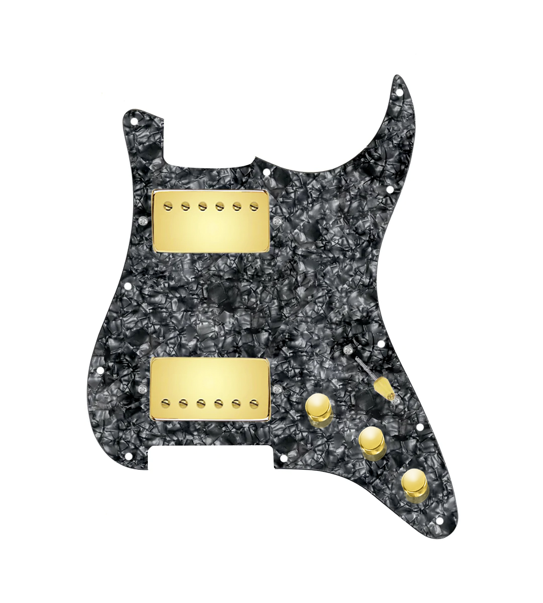 Hushed And Humble HH Loaded Pickguard for Stratocasters® - SLPG-HH-SMTH-G-BPPG-S3W-HH