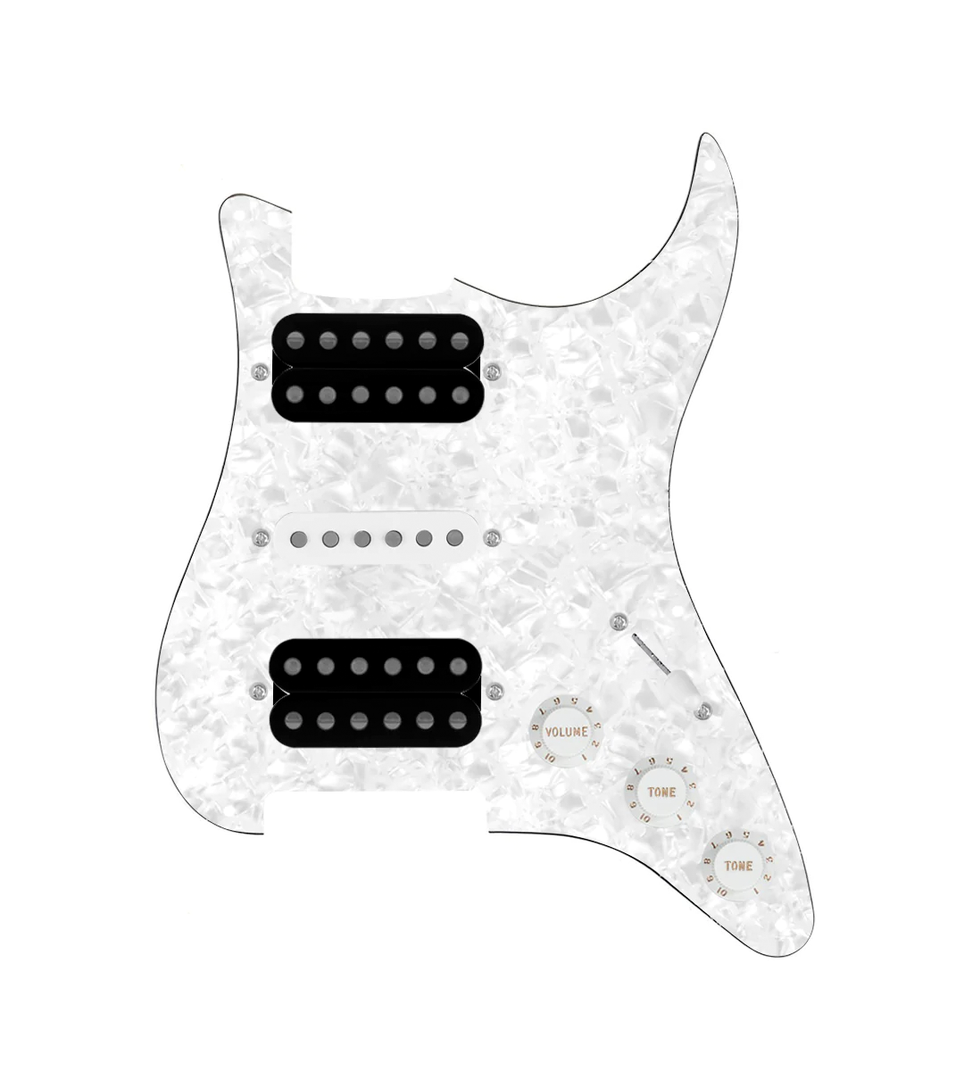 HSH Loaded Pickguard for Stratocasters® - SLPG-HSH-SMTH-UC-TVTG-W-WPPG