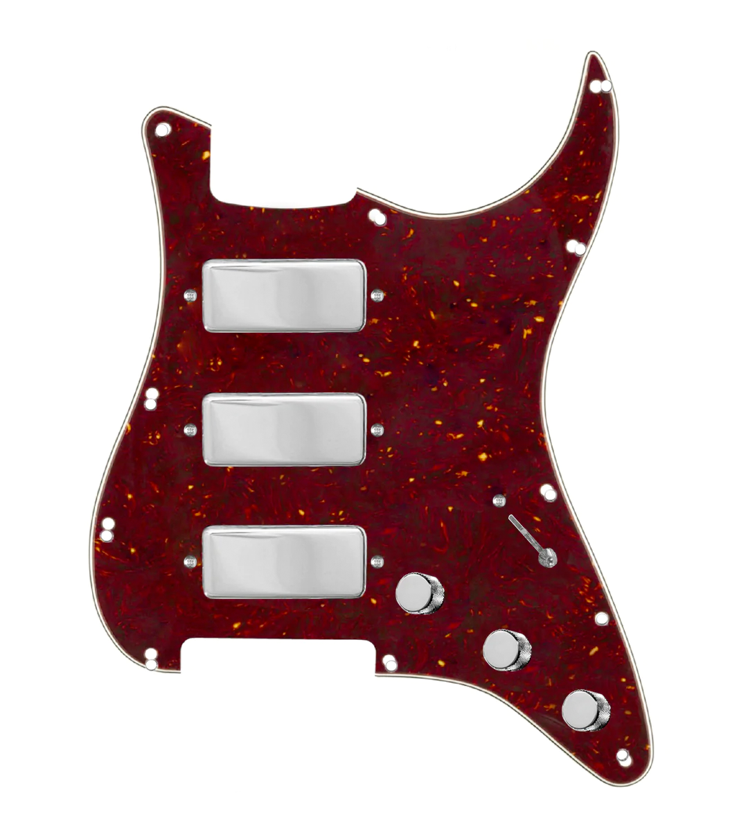 Stadium Triple Mini Humbucker Loaded Pickguard for Stratocasters® - SLPG-STD-TPG-S7W-500K