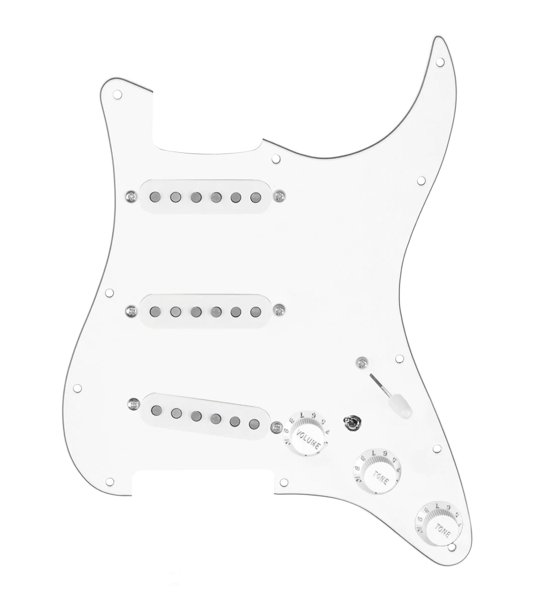 Texas Growler Loaded Pickguard for Stratocasters® - SLPG-TGWL-W-WPG-S7W-MT