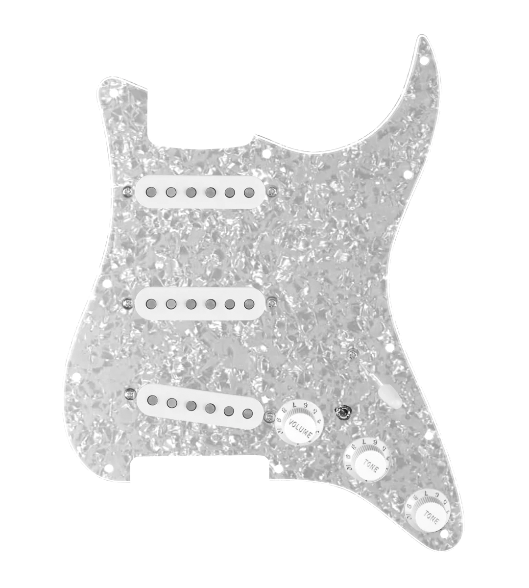 Texas Growler Loaded Pickguard for Stratocasters® - SLPG-TGWL-W-WPPG-S7W-MT