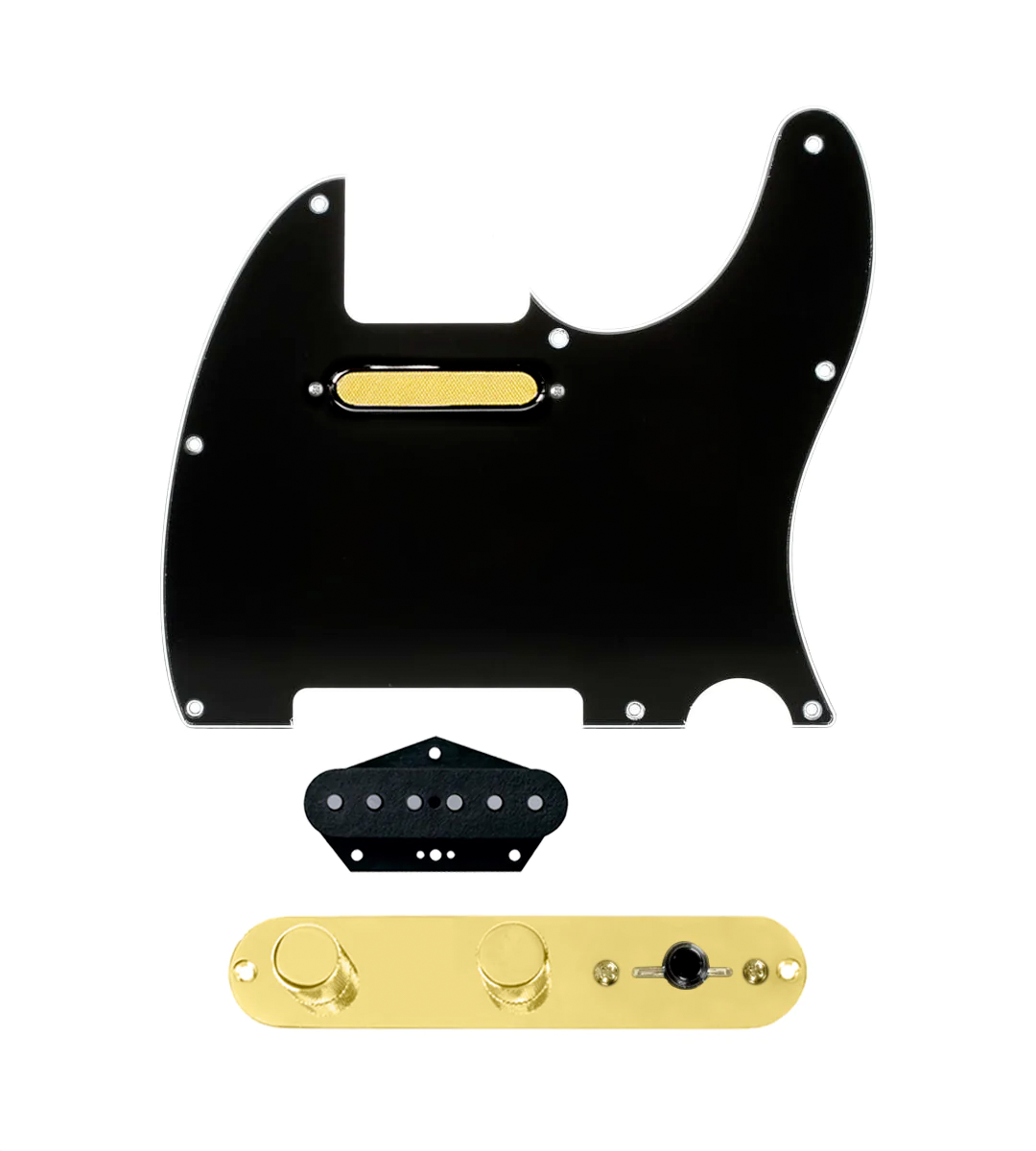 Gold Foil Loaded Pickguard for Telecasters® - TLPG-GLDFL-BPG-T4W-REV-G