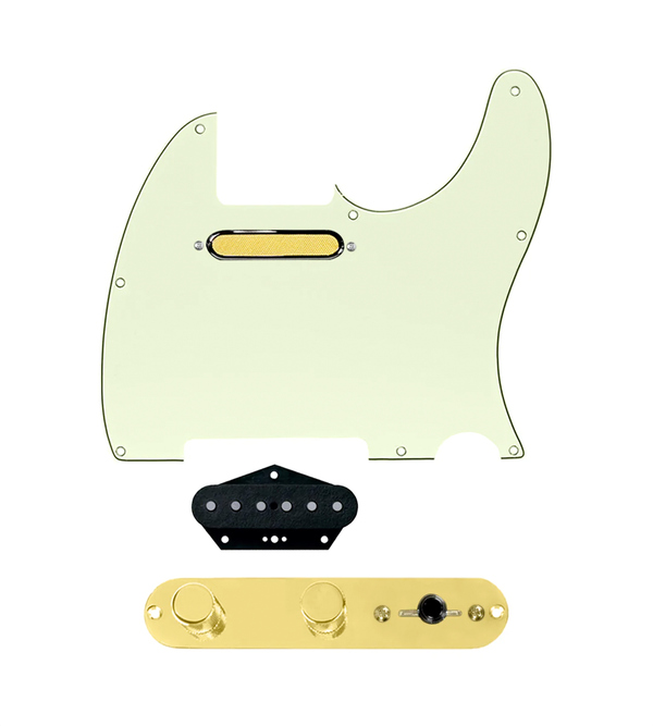 Gold Foil Loaded Pickguard for Telecasters® - TLPG-GLDFL-MGPG-T3W-REV-G