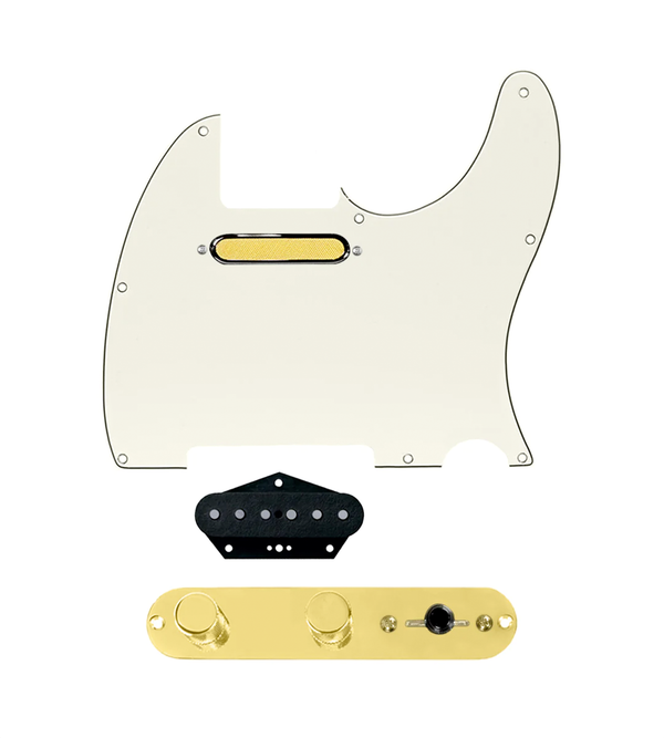 Gold Foil Loaded Pickguard for Telecasters® - TLPG-GLDFL-PPG-T3W-REV-G