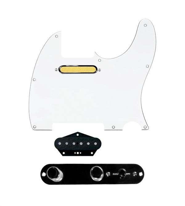 Gold Foil Loaded Pickguard for Telecasters® - TLPG-GLDFL-WPG-T3W-REV-B