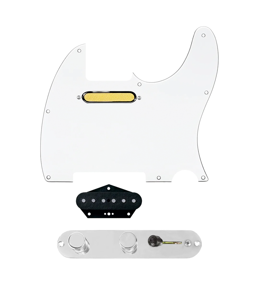 Gold Foil Loaded Pickguard for Telecasters® - TLPG-GLDFL-WPG-T3W-REV-C